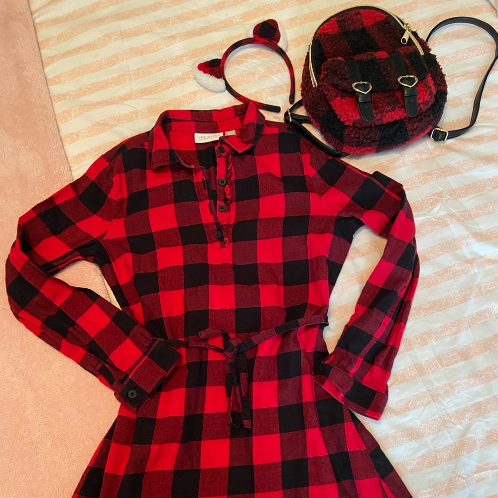 Childrens Place dress backpack purse and matching headband.